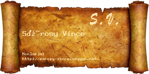 Sárosy Vince névjegykártya